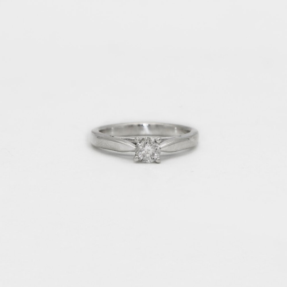 Platinaire 925 Silver Diamond Engagement Solitaire Ring
